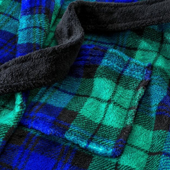 Boys' Plaid Robe - Cat & Jack™ Green/Blue - Picture 2 of 3